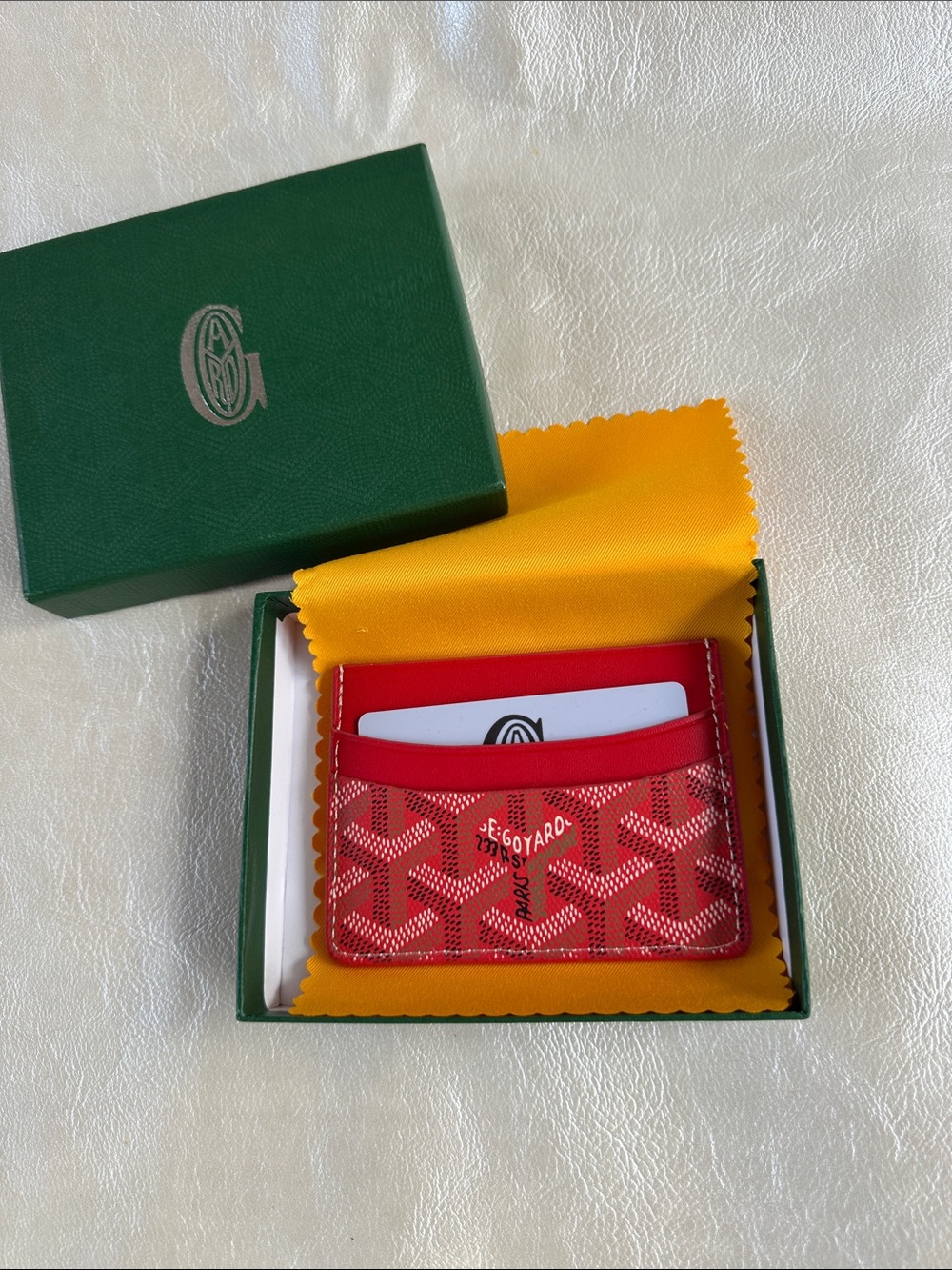 Goyard Red Patterned Card Holder